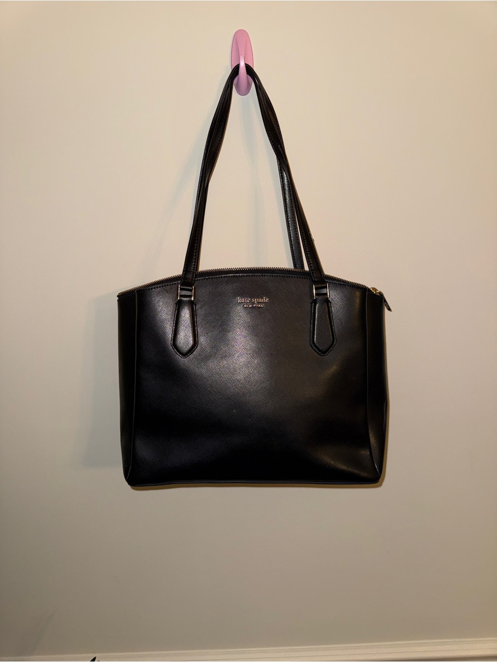 kate spade Black Structured Leather Tote